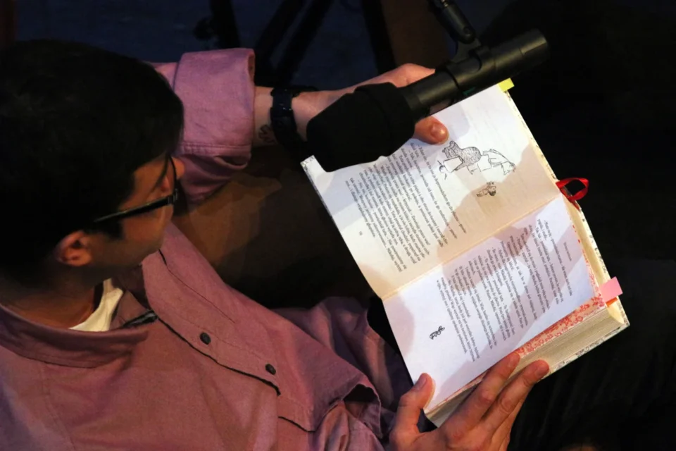 28 10 2012 LUBLIN TEATR STARY BAJKOWA NIEDZIELA PRZYGODY MIKOLAJKA CZYTA PIOTR GAJOS FOT DOROTA AWIORKO - KLIMEK