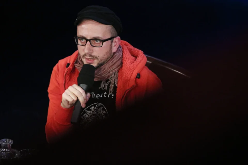 20 11 2012 LUBLIN TEATR STARY BITWA O KULTURE PROWADZENIE GRAZYNA LUTOSLAWSKA GOSCIE MARIUSZ BONASZEWSKI I PAWEL PASSINI FOT DOROTA AWIORKO - KLIMEK