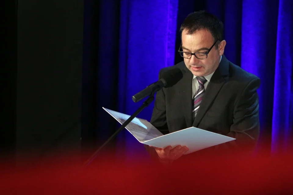 29 01 2013 LUBLIN TEATR STARY BITWA O LITERATURE CZY LITERATURA MA SENS  FOT PROWADZENIE GRAZYNA LUTOSLAWSKA GOSC MAREK BINCZYK DOROTA AWIORKO - KLIMEK