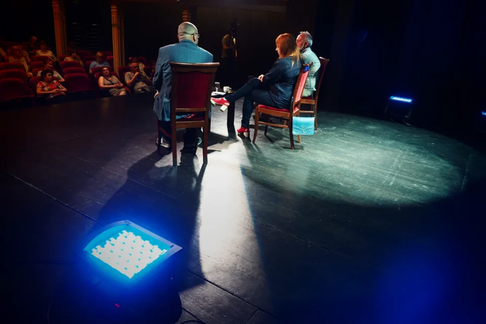 31 05 2016 LUBLIN TEATR STARY Bitwa o literature prowadzenie Lukasz Drewniak goscie Agnieszka Lubomira Piotrowska