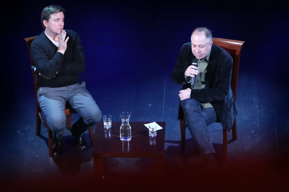 13 01 2015 LUBLIN UL JEZUICKA TEATR STARY BITWA O LITERATURE PROWADZONA PRZEZ KRZYSZTOFA VARGE Z UDZIALEM REZYSERA BORYSA LANKOSZA FOT WOJCIECH NIESPIALOWSKI / TS