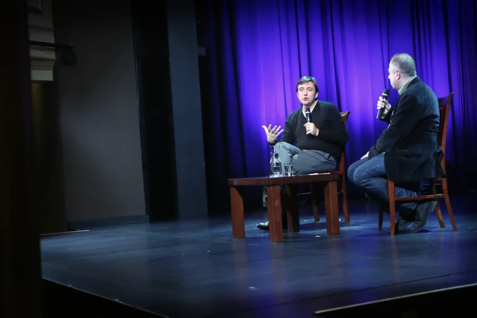 13 01 2015 LUBLIN UL JEZUICKA TEATR STARY BITWA O LITERATURE PROWADZONA PRZEZ KRZYSZTOFA VARGE Z UDZIALEM REZYSERA BORYSA LANKOSZA FOT WOJCIECH NIESPIALOWSKI / TS