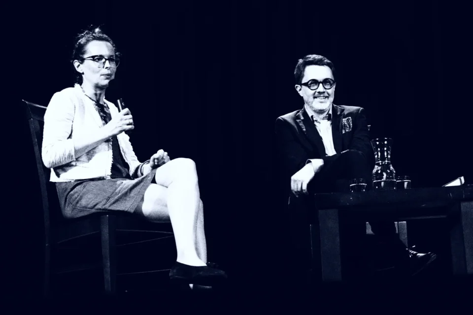 02 06 2015 LUBLIN UL JEZUICKA TEATR STARY BITWA O LITERATURE " ZYCIE PO ZYCIU " Z UDZIALEM: AGATY PASSENT I MICHALA RUSINKA FOT WOJCIECH NIESPIALOWSKI / TS