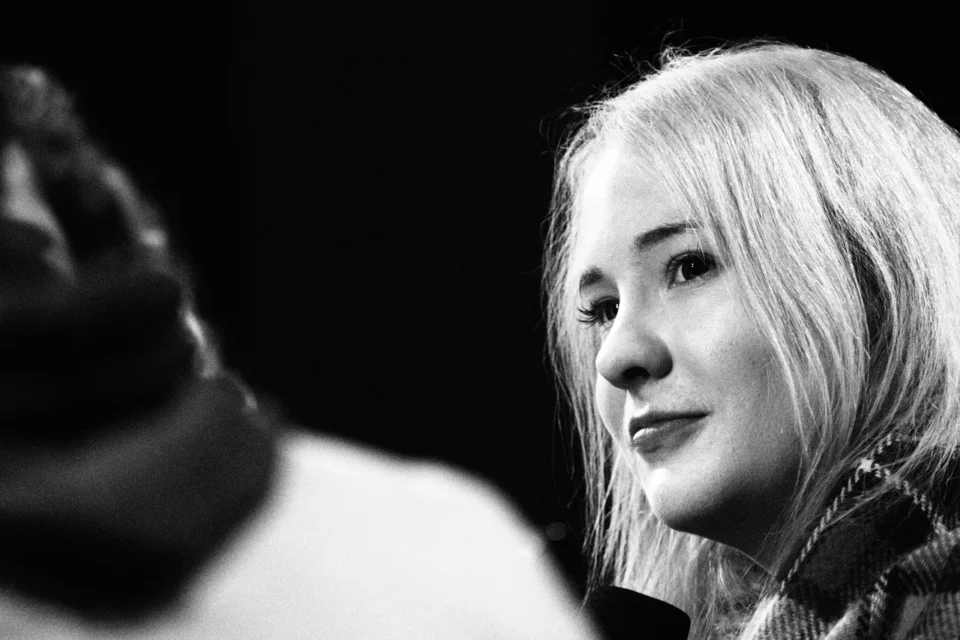 13 10 2015 LUBLIN UL JEZUICKA TEATR STARY BITWA O LITERATURE - NARODZINY PISARKI PROWADZENIE LUKASZ DREWNIAK GOSCIE : WERONIKA MUREK I JOANNA DZIWAK FOT WOJCIECH NIESPIALOWSKI / TS