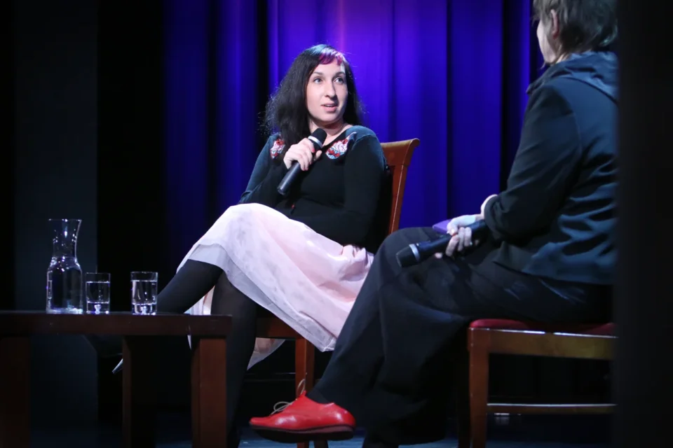 27 01 2015 LUBLIN UL JEZUICKA TEATR STARY BITWA O LITERATURE PROWADZENA PRZEZ GRAZYNE LUTOSLAWSKA Z UDZIALEM SYLWI CHUTNIK FOT WOJCIECH NIESPIALOWSKI / TS