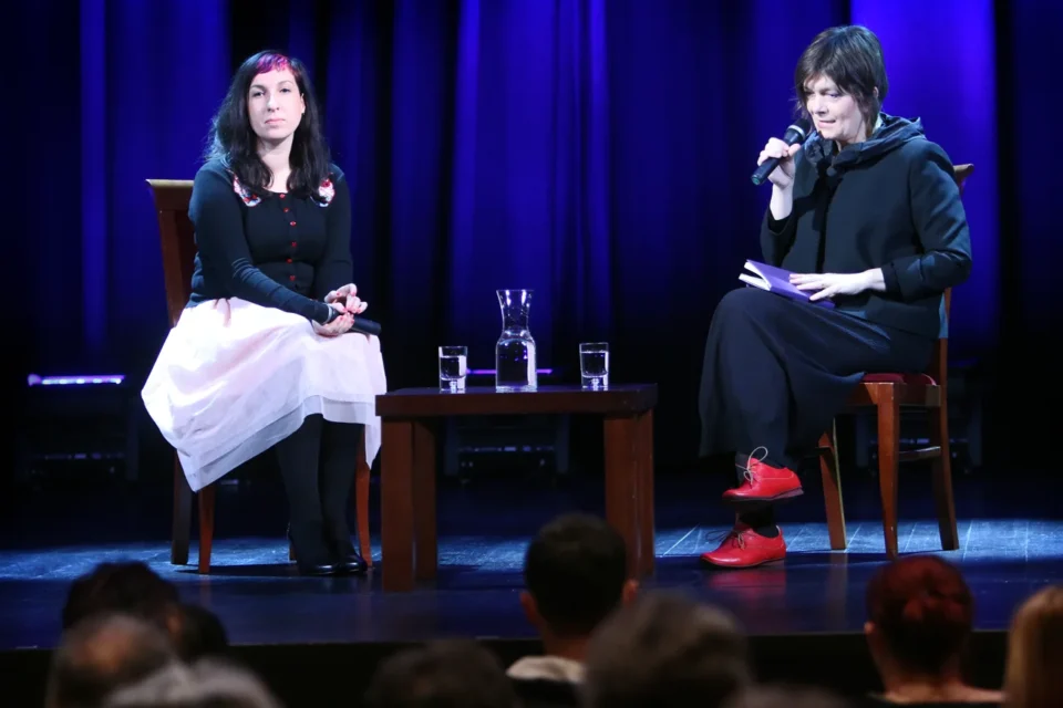 27 01 2015 LUBLIN UL JEZUICKA TEATR STARY BITWA O LITERATURE PROWADZENA PRZEZ GRAZYNE LUTOSLAWSKA Z UDZIALEM SYLWI CHUTNIK FOT WOJCIECH NIESPIALOWSKI / TS