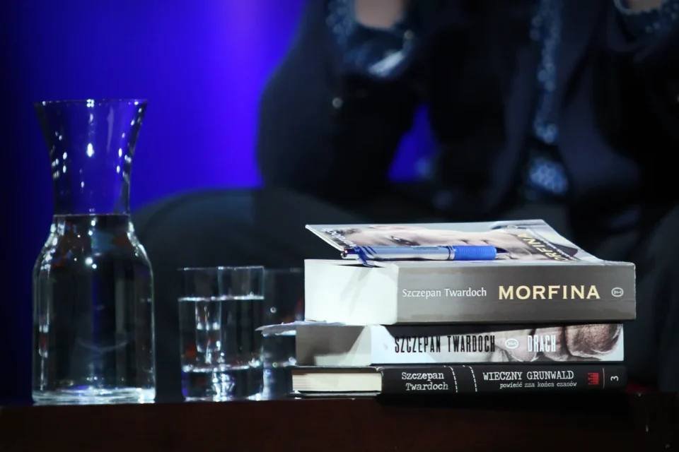 09 12 2014 LUBLIN UL JEZUICKA TEATR STARY BITWA O LITERATURE PROWADZENIE LUKASZ DREWNIAK GOSC SZCZEPAN TWARDOCH FOT WOJCIECH NIESPIALOWSKI / TS