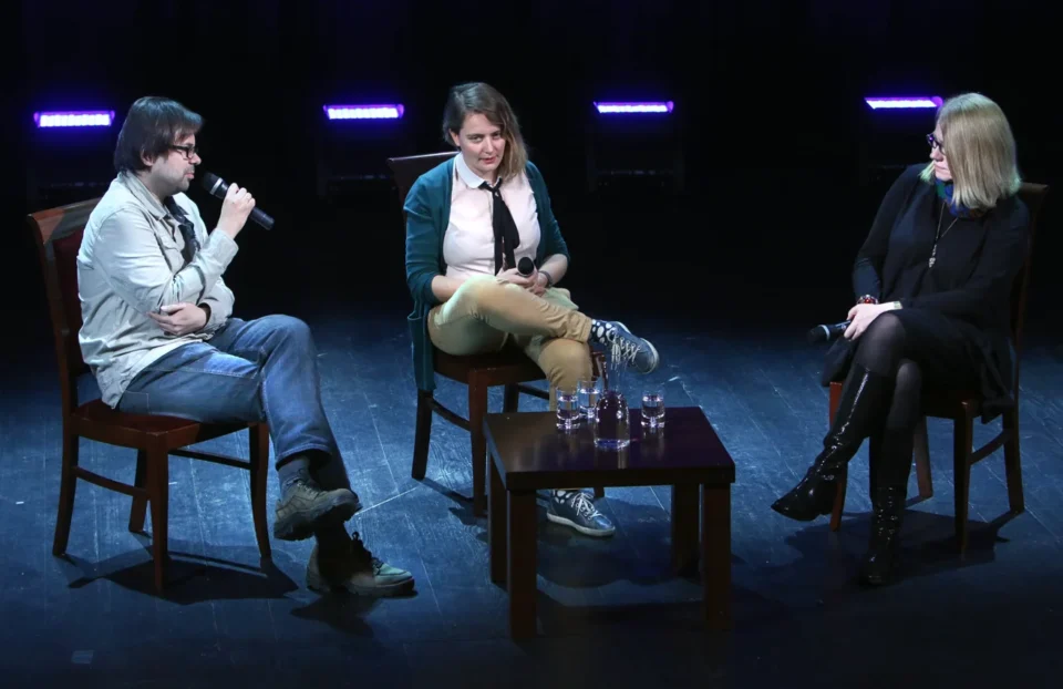 16 02 2015 LUBLIN UL JEZUICKA TEATR STARY KINO W TEATRZE Z UDZIALEM ALEKSANDRY GOWIN I IRENEUSZA GRZYBA FOT WOJCIECH NIESPIALOWSKI / TS