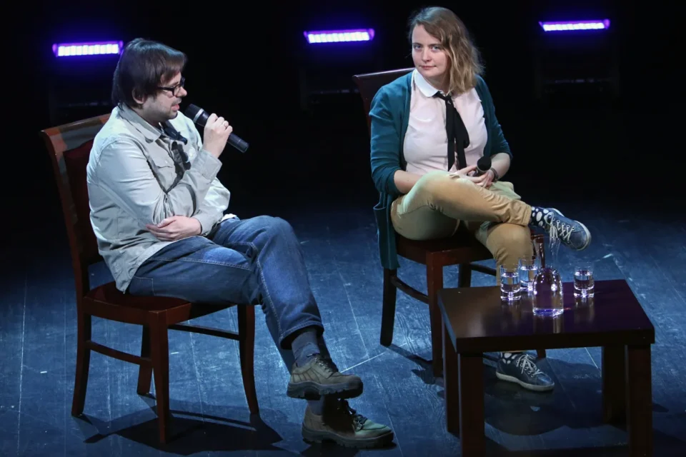 16 02 2015 LUBLIN UL JEZUICKA TEATR STARY KINO W TEATRZE Z UDZIALEM ALEKSANDRY GOWIN I IRENEUSZA GRZYBA FOT WOJCIECH NIESPIALOWSKI / TS