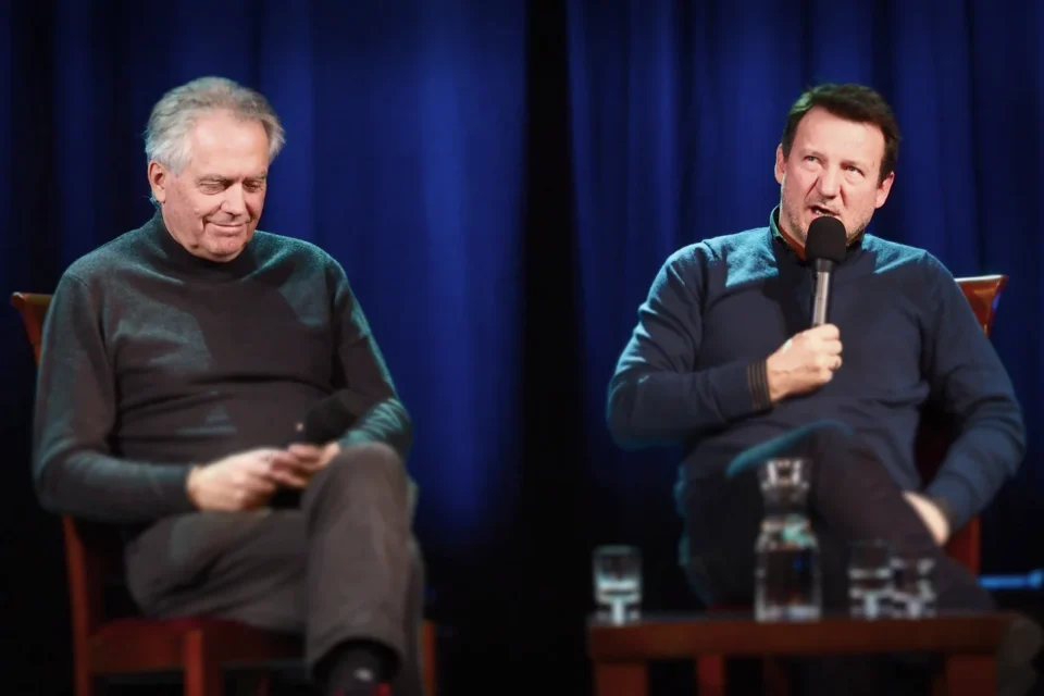 19 10 2015 LUBLIN UL JEZUICKA TEATR STARY KINO W TEATRZE KROL ZYCIA - ROBERT WIECKIEWICZ I JERZY ZIELINSKI FOT WOJCIECH NIESPIALOWSKI / TS