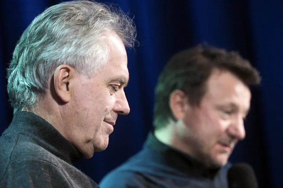 19 10 2015 LUBLIN UL JEZUICKA TEATR STARY KINO W TEATRZE KROL ZYCIA - ROBERT WIECKIEWICZ I JERZY ZIELINSKI FOT WOJCIECH NIESPIALOWSKI / TS