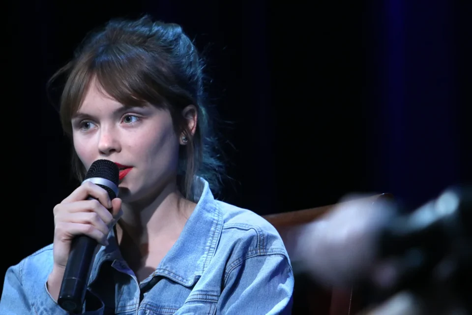 09 03 2015 LUBLIN UL JEZUICKA TEATR STARY KINO W TEATRZE ROZMOWA MAGDALENY SENDECKIEJ Z AGATA TRZEBUCHOWSKA FOT WOJCIECH NIESPIALOWSKI / TS