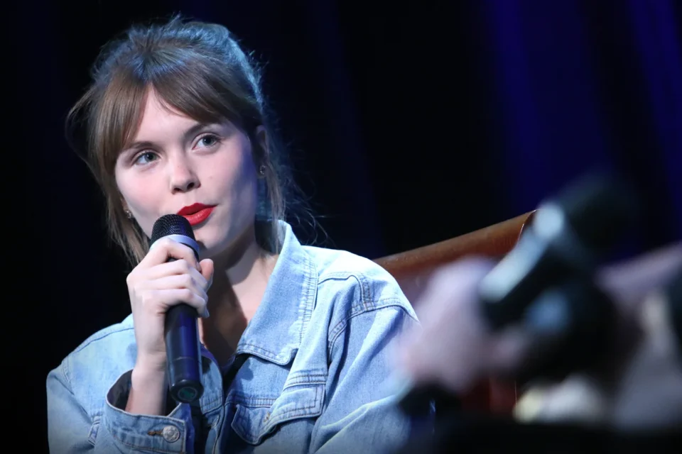 09 03 2015 LUBLIN UL JEZUICKA TEATR STARY KINO W TEATRZE ROZMOWA MAGDALENY SENDECKIEJ Z AGATA TRZEBUCHOWSKA FOT WOJCIECH NIESPIALOWSKI / TS