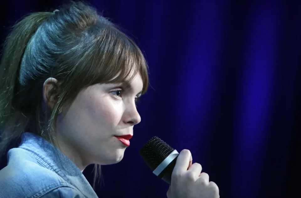 09 03 2015 LUBLIN UL JEZUICKA TEATR STARY KINO W TEATRZE ROZMOWA MAGDALENY SENDECKIEJ Z AGATA TRZEBUCHOWSKA FOT WOJCIECH NIESPIALOWSKI / TS