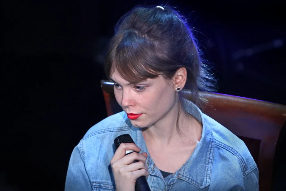 09 03 2015 LUBLIN UL JEZUICKA TEATR STARY KINO W TEATRZE ROZMOWA MAGDALENY SENDECKIEJ Z AGATA TRZEBUCHOWSKA FOT WOJCIECH NIESPIALOWSKI / TS