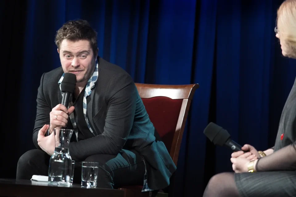 11 04 2016 LUBLIN UL JEZUICKA TEATR STARY KINO W TEATRZE PROWADZENIE: MAGDALENA SENDECKA GOSC: TOMASZ SCHUCHARDT FOT WOJCIECH NIESPIALOWSKI / TS