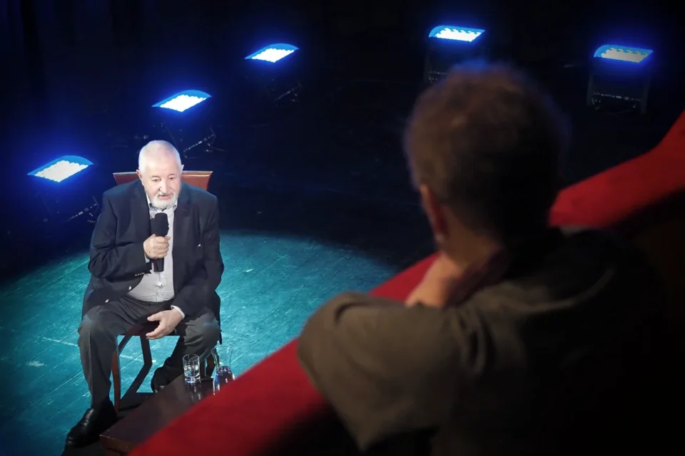 22 02 2016 LUBLIN UL JEZUICKA TEATR STARY KINO W TEATRZE PROWADZENIE MAGDALENA SENDECKA GOSC JANUSZ MAJEWSKI FOT DOROTA AWIORKO