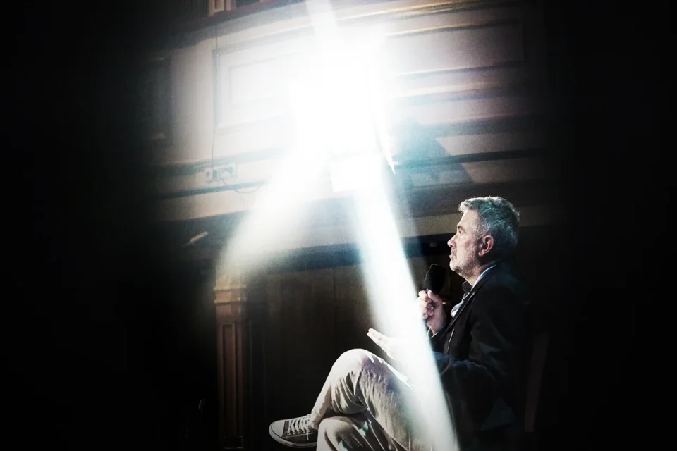 17 05 2016 LUBLIN TEATR STARY Bitwa o literature w drodze prowadzenie Grazyna Lutosławska gosc Marcin Kydrynski lektor Konrad Biel FOT DOROTA AWIORKO