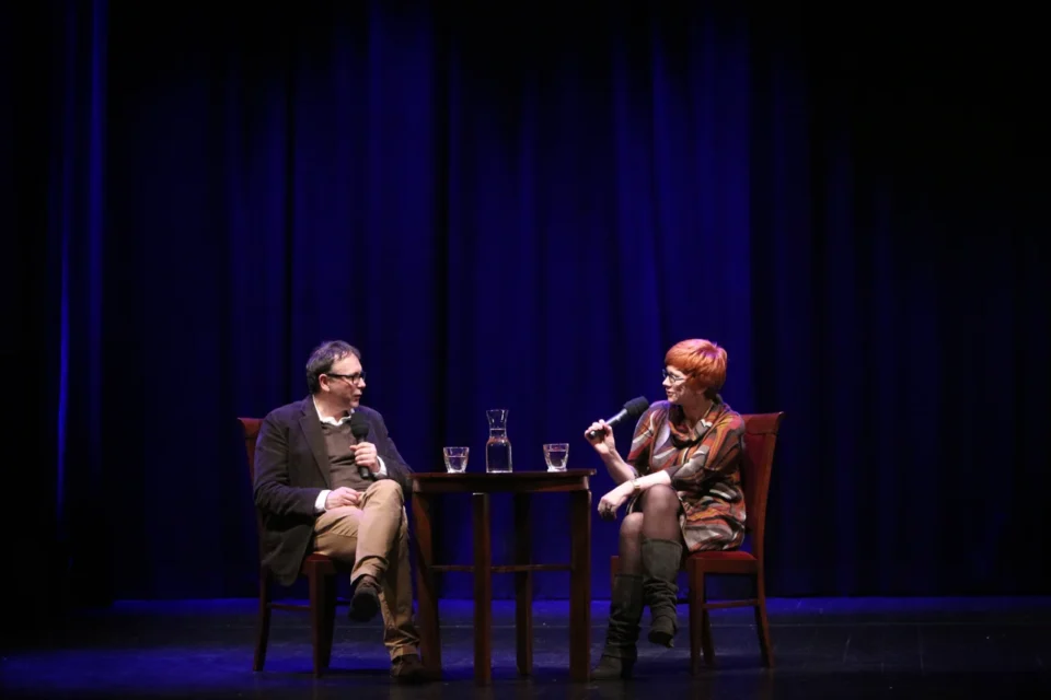 11 02 2013 UL JEZUICKA LUBLIN TEATR STARY KINO W TEATRZE FILM RYSA SPOTKANIE Z REZYSEREM MICHAL ROSA PROWADZENIE MAGDALENA SANDECKA FOT DOROTA AWIORKO - KLIMEK