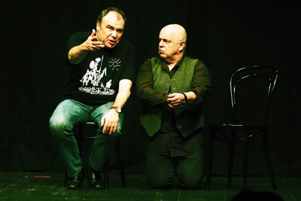 24 03 2017 LUBLIN UL JEZUICKA TEATR STARY SCENARIUSZ DLA 3 AKTOROW BOGUSLAWA SCHAEFFERA WG MIKOLAJA GRABOWSKIEGO TEATR KOREZ / KATOWICE FOT WOJCIECH NIESPIALOWSKI