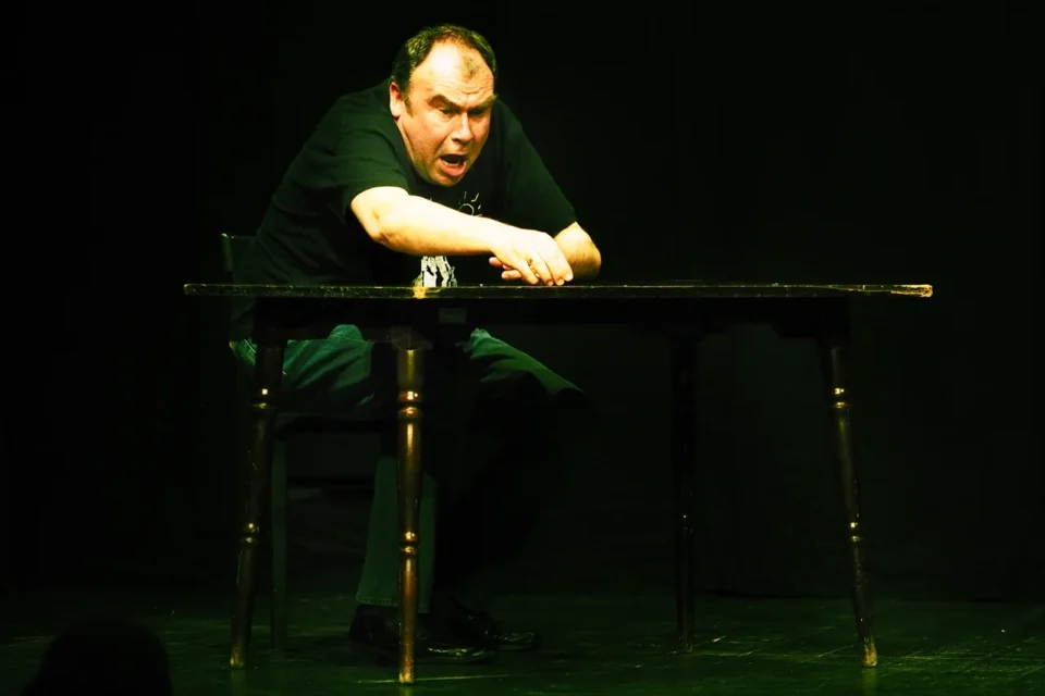 24 03 2017 LUBLIN UL JEZUICKA TEATR STARY SCENARIUSZ DLA 3 AKTOROW BOGUSLAWA SCHAEFFERA WG MIKOLAJA GRABOWSKIEGO TEATR KOREZ / KATOWICE FOT WOJCIECH NIESPIALOWSKI