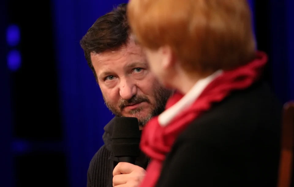 08 10 2012 LUBLIN TEATR STARY KINA W TEATRZE PRZEDSTAWIA FILM WYMYK PO FILMIE ROZMOWA Z ROBERTEM WIECKIEWICZEM JANUSZEM MARGANSKIM FOT DOROTA AWIORKO - KLIMEK