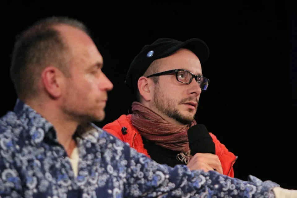 20 11 2012 LUBLIN TEATR STARY BITWA O KULTURE PROWADZENIE GRAZYNA LUTOSLAWSKA GOSCIE MARIUSZ BONASZEWSKI I PAWEL PASSINI FOT DOROTA AWIORKO - KLIMEK